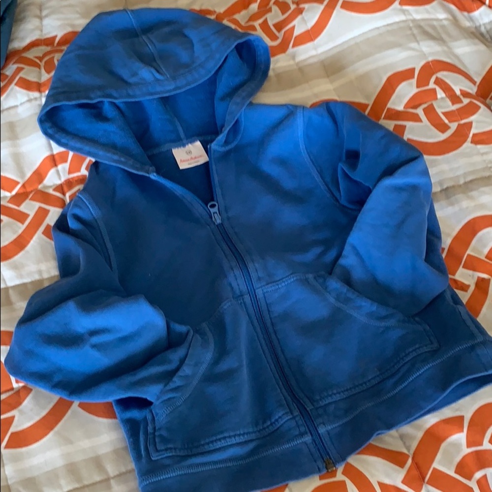 Hanna Andersson Royal Blue Zip-Up Hoodie for Kids